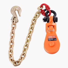 VEVOR 2 Ton Snatch Block with G80 Chain, Swivel Shackle, 3" Sheave for 3/8" Wire Rope