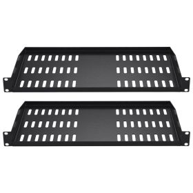 VEVOR 2PCS 1U Server Rack Shelf, 10"/254 mm Depth, 50 lbs Max Load Capacity Vented Cantilever or Wall Mount Rack Mount Shelf with Tray