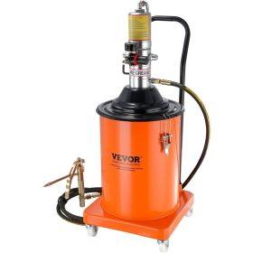 VEVOR Grease Pump, 5 Gallon 20L, Air Operated Grease Pump with 13 ft High Pressure Hose and Grease Gun, Pneumatic Grease Bucket Pump with Wheels