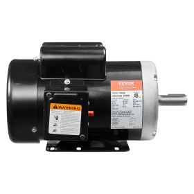 VEVOR 5HP Air Compressor Electric Motor, 230V 25 Amps, 56HZ Frame 3450RPM, 7/8" Keyed Shaft, 2.25" Shaft Length, Single Phase