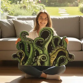 Green And Purple Cthulhu Rugs Water Absorbent Bath Mat Octopus Anime Rug Graphic Gothic Bathroom Rugs Fantasy Decorate, Non Slip Backing, Unique (Option: Green-1827in)