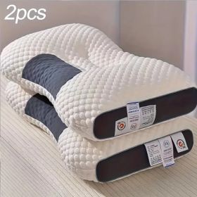 YBZ 3D Knitted Cotton Massage Pillow -white  2pack (Option: White)