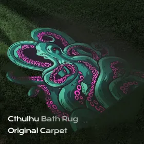 Octopus Bathroom Rug Non-Slip Mat -, Microfiber Absorbent Octopus Rug Non-Slip Backing, Unique Gift And Holiday Decor Rug For Tabletop Role Playi (Option: greenA)