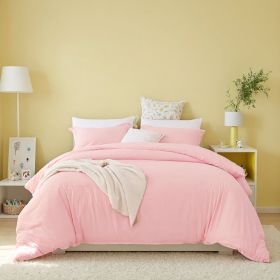 White & Pink Extra Large Duvet Cover Set Includes 1 Duvet Cover & 2 Pillowcases. Made Of Premium Breathable Microfiber With Hotel-grade Minimalis (Option: Pink-K)