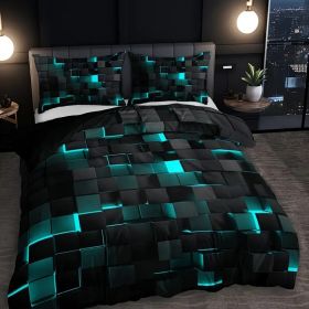 Abstract Grid Series Quilt Cover Digital Printing Bedding (Option: 3 Style-210 X210 Three Pieces)